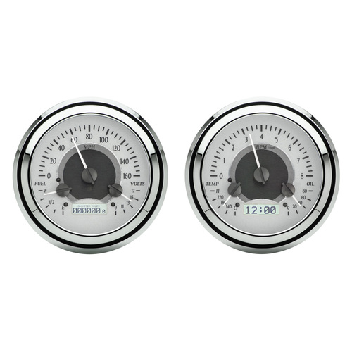 Dakota Digital Gauge, MDX System, 1947-53 Chevy Truck, Silver Alloy Style Face, White Display, Custom