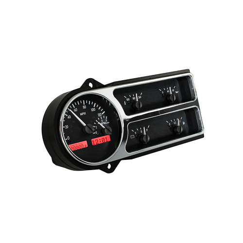 Dakota Digital Gauge, MDX System, 1948-50 Ford Truck, Black Alloy Style Face, Red Display, Custom