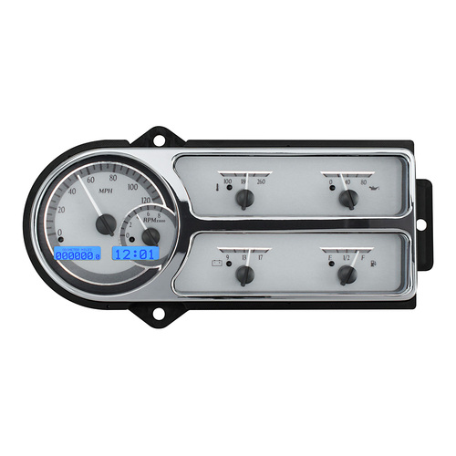 Dakota Digital Gauge, MDX System, 1948-50 Ford Truck, Silver Alloy Style Face, Blue Display, Custom