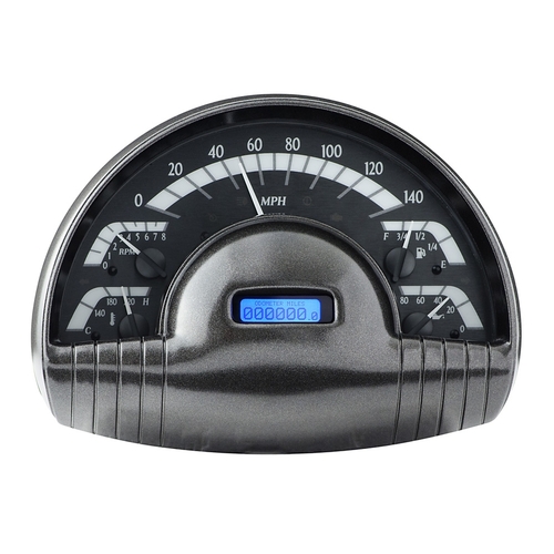 Dakota Digital Gauge, MDX System, 1949-50 Oldsmobile , Black Alloy Style Face, Blue Display, Custom