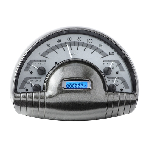 Dakota Digital Gauge, MDX System, 1949-50 Oldsmobile , Silver Alloy Style Face, Blue Display, Custom