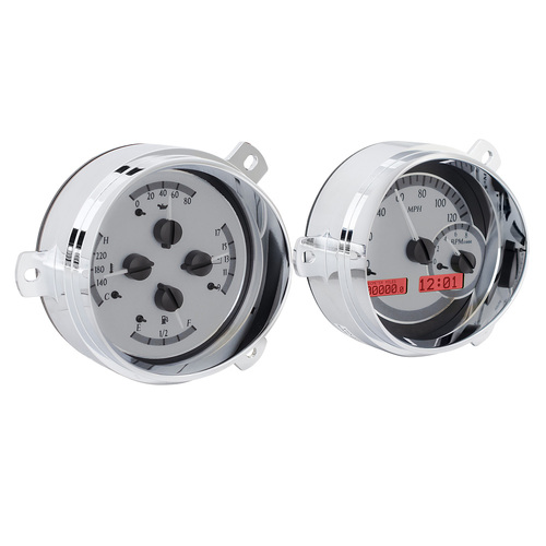 Dakota Digital Gauge, MDX System, 1951-52 Chevy Car, Silver Alloy Style Face, Red Display, Custom