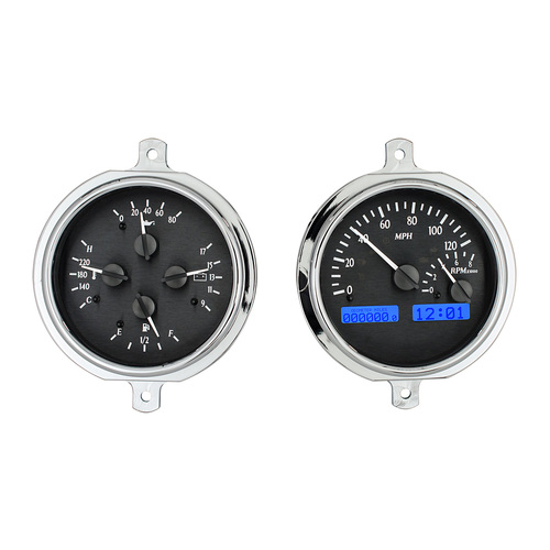 Dakota Digital Gauge, MDX System, 1951-52 Ford Truck, Black Alloy Style Face, Blue Display, Custom