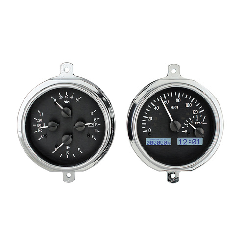 Dakota Digital Gauge, MDX System, 1951-52 Ford Truck, Black Alloy Style Face, White Display, Custom