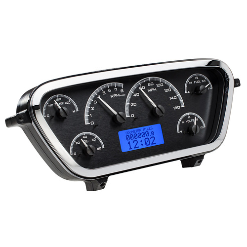 Dakota Digital Gauge, MDX System, 1953-55 Ford F100, Black Alloy Style Face, Blue Display, Custom