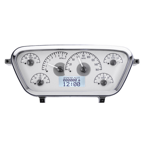 Dakota Digital Gauge, MDX System, 1953-55 Ford F100, Silver Alloy Style Face, White Display, Custom