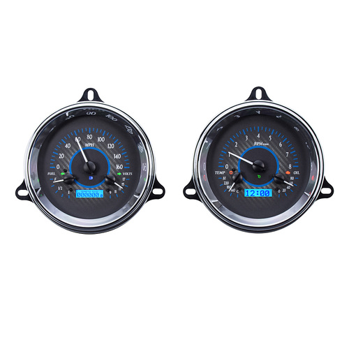 Dakota Digital Gauge, MDX System, 1954 Chevy Truck, Carbon Fiber Style Face, Blue Display - Not Shown, Custom