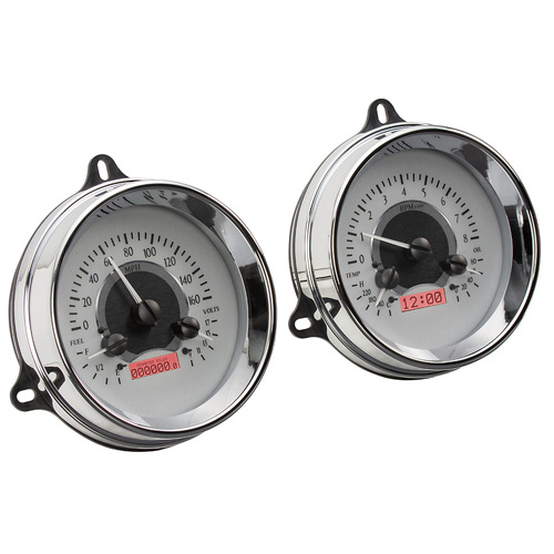 Dakota Digital Gauge, MDX System, 1954 Chevy Truck, Silver Alloy Style Face, Red Display - Not Shown, Custom