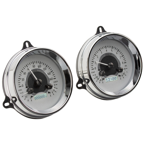 Dakota Digital Gauge, MDX System, 1954 Chevy Truck, Silver Alloy Style Face, White Display - Not Shown, Custom