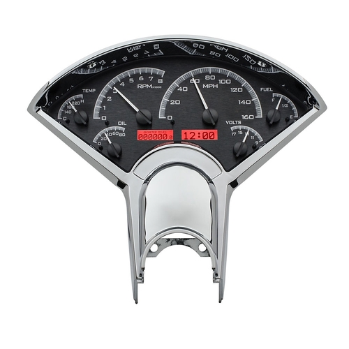 Dakota Digital Gauge, MDX System, 1955-56 Chevy Car, Black Alloy Style Face, Red Display, Custom