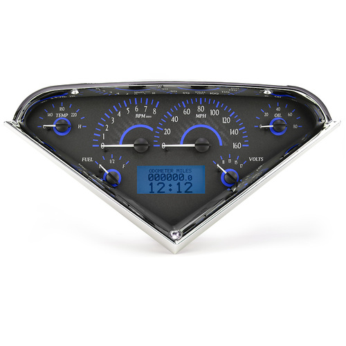 Dakota Digital Gauge, MDX System, 1955-59 Chevy Pickup, Carbon Fiber Style Face, Blue Display, Custom