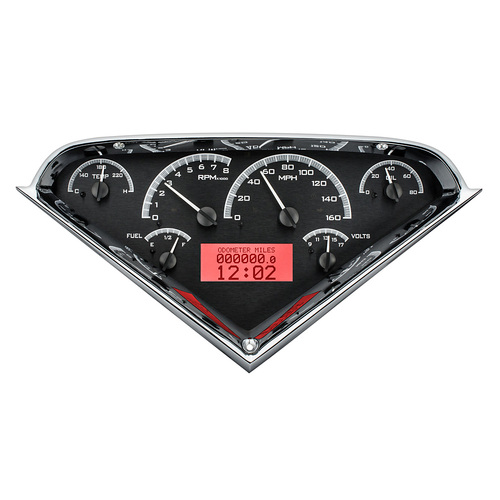 Dakota Digital Gauge, MDX System, 1955-59 Chevy Pickup, Black Alloy Style Face, Red Display, Custom