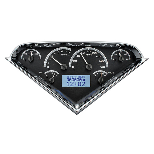 Dakota Digital Gauge, MDX System, 1955-59 Chevy Pickup, Black Alloy Style Face, White Display, Custom