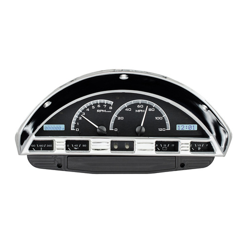Dakota Digital Gauge, MDX System, 1956 Ford F100, Black Alloy Style Face, White Display, Custom