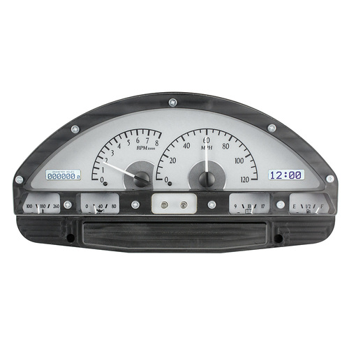 Dakota Digital Gauge, MDX System, 1956 Ford F100, Silver Alloy Style Face, White Display, Custom
