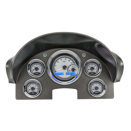 Dakota Digital Gauge, MDX System, 1956 Ford Car, Silver Alloy Style Face, Blue Display, Custom