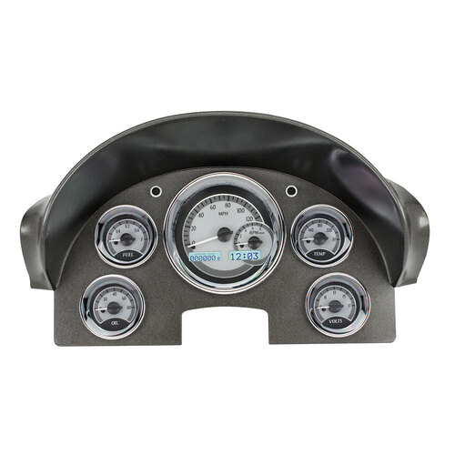 Dakota Digital Gauge, MDX System, 1956 Ford Car, Silver Alloy Style Face, White Display, Custom