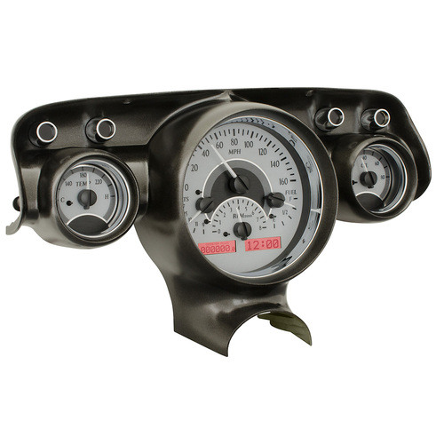 Dakota Digital Gauge, MDX System, 1957 Chevy Car, Silver Alloy Style Face, Red Display, Custom