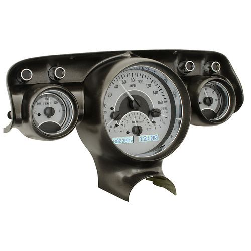 Dakota Digital Gauge, MDX System, 1957 Chevy Car, Silver Alloy Style Face, White Display, Custom