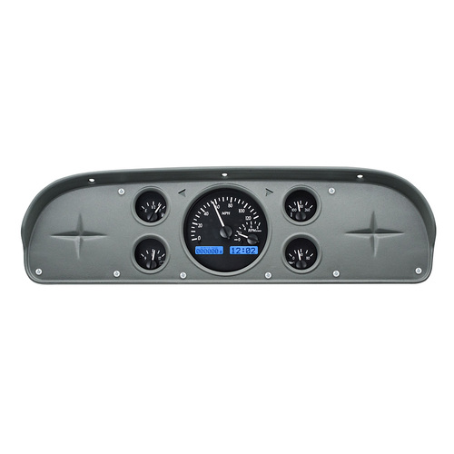 Dakota Digital Gauge, MDX System, 1957-60 Ford Pickup, Black Alloy Style Face, Blue Display, Custom