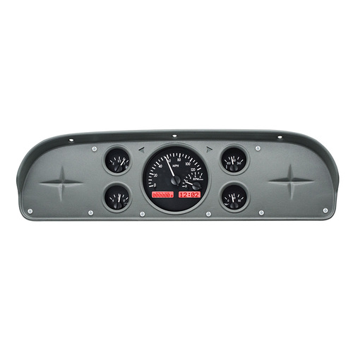 Dakota Digital Gauge, MDX System, 1957-60 Ford Pickup, Black Alloy Style Face, Red Display, Custom