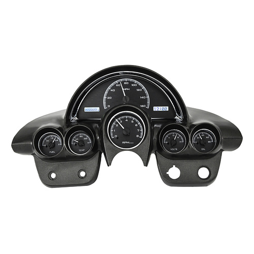 Dakota Digital Gauge, MDX System, 1958-62 Chevy Corvette, Black Alloy Style Face, White Display, Custom