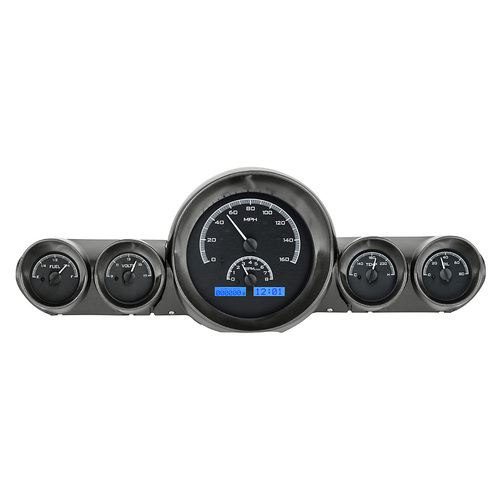 Dakota Digital Gauge, MDX System, 1959-60 Chevy Impala, Black Alloy Style Face, Blue Display, Custom