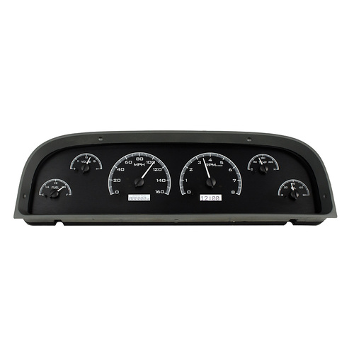 Dakota Digital Gauge, MDX System, 1960-63 Chevy Pickup, Black Alloy Style Face, White Display, Custom