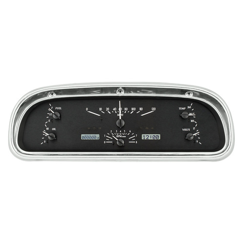 Dakota Digital Gauge, MDX System, 1960-63 Ford Falcon, Black Alloy Style Face, White Display, Custom