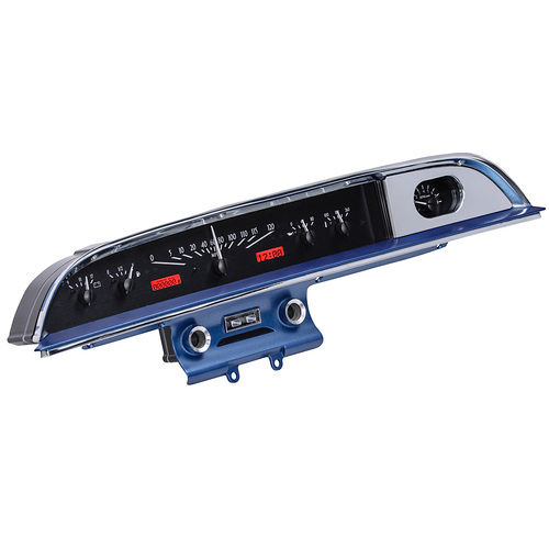 Dakota Digital Gauge, MDX System, 1960 Ford Galaxie, Black Alloy Style Face, Red Display, Custom