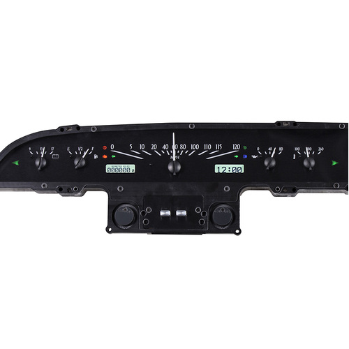 Dakota Digital Gauge, MDX System, 1960 Ford Galaxie, Black Alloy Style Face, White Display, Custom