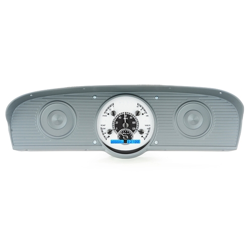 Dakota Digital Gauge, MDX System, 1961-66 Ford Pickup, Silver Alloy Style Face, Blue Display, Custom