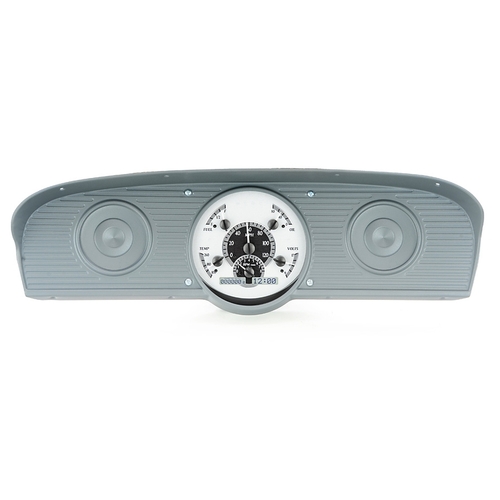 Dakota Digital Gauge, MDX System, 1961-66 Ford Pickup, Silver Alloy Style Face, White Display, Custom