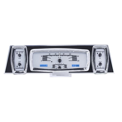 Dakota Digital Gauge, MDX System, 1961-63 Lincoln Continental, Silver Alloy Style Face, Blue Display, Custom