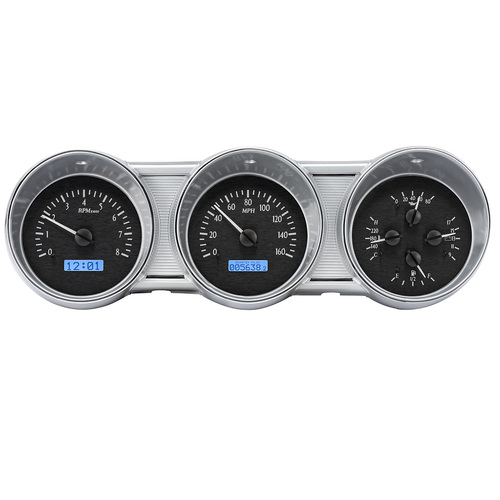 Dakota Digital Gauge, MDX System, 1962-63 Ford Fairlane, Black Alloy Style Face, Blue Display, Custom