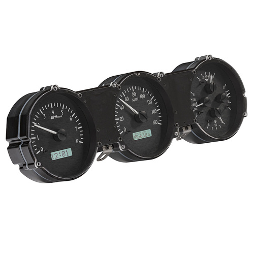 Dakota Digital Gauge, MDX System, 1962-63 Ford Fairlane, Black Alloy Style Face, White Display, Custom