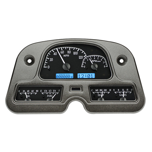 Dakota Digital Gauge, MDX System, 1962-84 Toyota FJ40, Black Alloy Style Face, Blue Display, Custom
