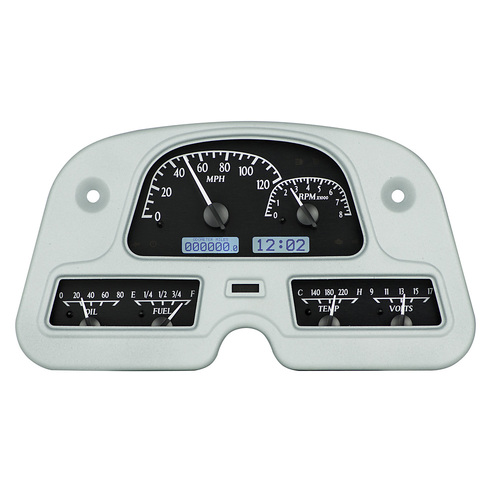 Dakota Digital Gauge, MDX System, 1962-84 Toyota FJ40, Black Alloy Style Face, White Display, Custom