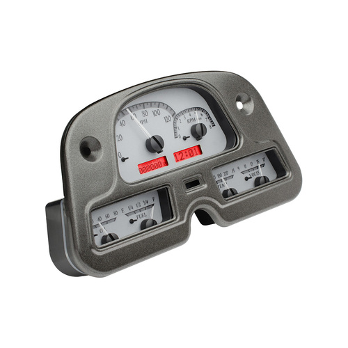Dakota Digital Gauge, MDX System, 1962-84 Toyota FJ40, Silver Alloy Style Face, Red Display, Custom