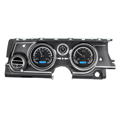 Dakota Digital Gauge, MDX System, 1963-65 Buick Riviera, Black Alloy Style Face, Blue Display, Custom