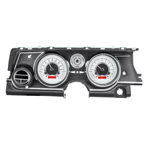 Dakota Digital Gauge, MDX System, 1963-65 Buick Riviera, Silver Alloy Style Face, Red Display, Custom