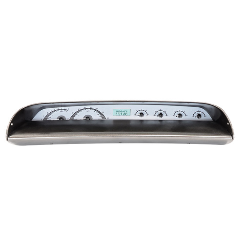 Dakota Digital Gauge, MDX System, 1963-64 Chevy Impala, Silver Alloy Style Face, White Display, Custom