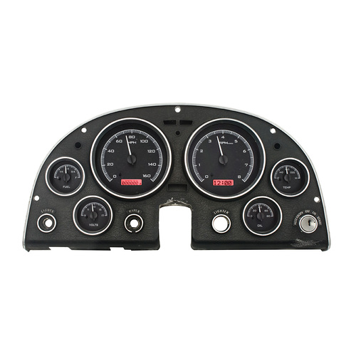 Dakota Digital Gauge, MDX System, 1963-67 Chevy Corvette, Black Alloy Style Face, Red Display, Custom