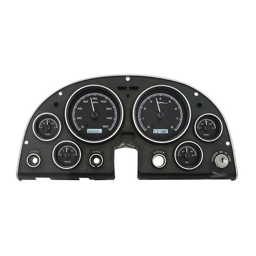 Dakota Digital Gauge, MDX System, 1963-67 Chevy Corvette, Black Alloy Style Face, White Display, Custom