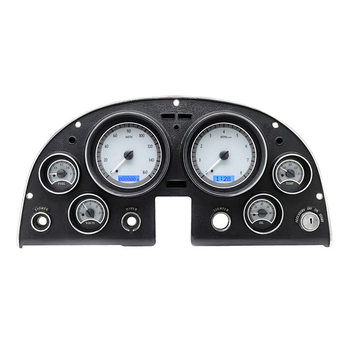 Dakota Digital Gauge, MDX System, 1963-67 Chevy Corvette, Silver Alloy Style Face, Blue Display, Custom