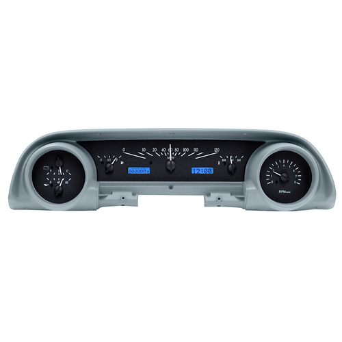 Dakota Digital Gauge, MDX System, 1963-64 Ford Galaxie, Black Alloy Style Face, Blue Display, Custom