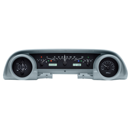 Dakota Digital Gauge, MDX System, 1963-64 Ford Galaxie, Black Alloy Style Face, White Display, Custom