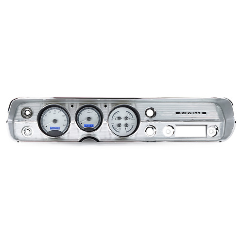 Dakota Digital Gauge, MDX System, 1964-65 Chevy Chevelle, Silver Alloy Style Face, Blue Display, Custom