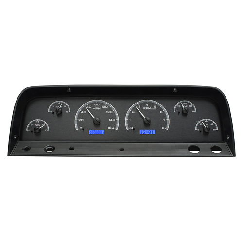 Dakota Digital Gauge, MDX System, 1964-66 Chevy Pickup, Black Alloy Style Face, Blue Display, Custom