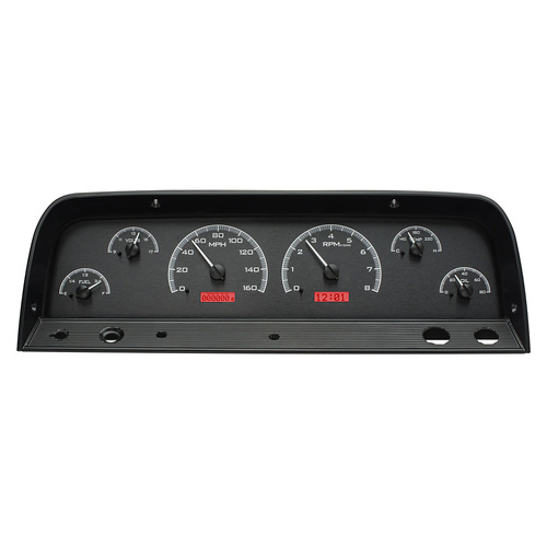 Dakota Digital Gauge, MDX System, 1964-66 Chevy Pickup, Black Alloy Style Face, Red Display, Custom